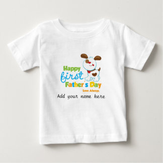 T-shirt Pour Bébé Fête des pères heureuse de chiot première