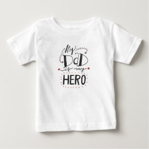 T-shirt Pour Bébé Fête des pères - "mon papa est mon héros "