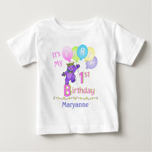 T-shirt Pour Bébé Fête du 1er anniversaire de l'Ours royal