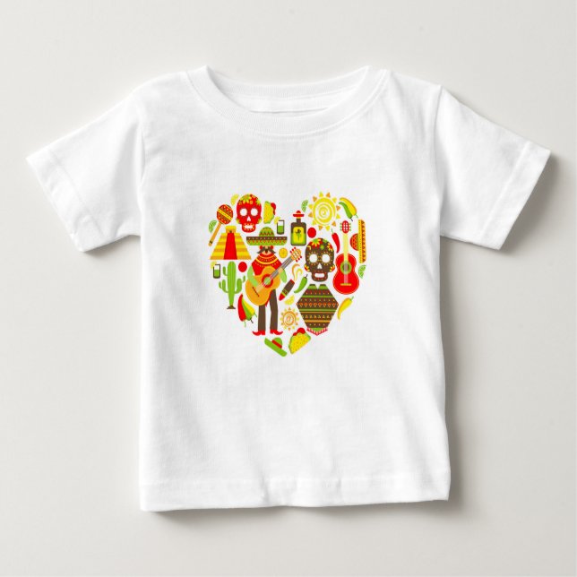 T-shirt Pour Bébé Fête mexicaine des morts Mexique (Devant)