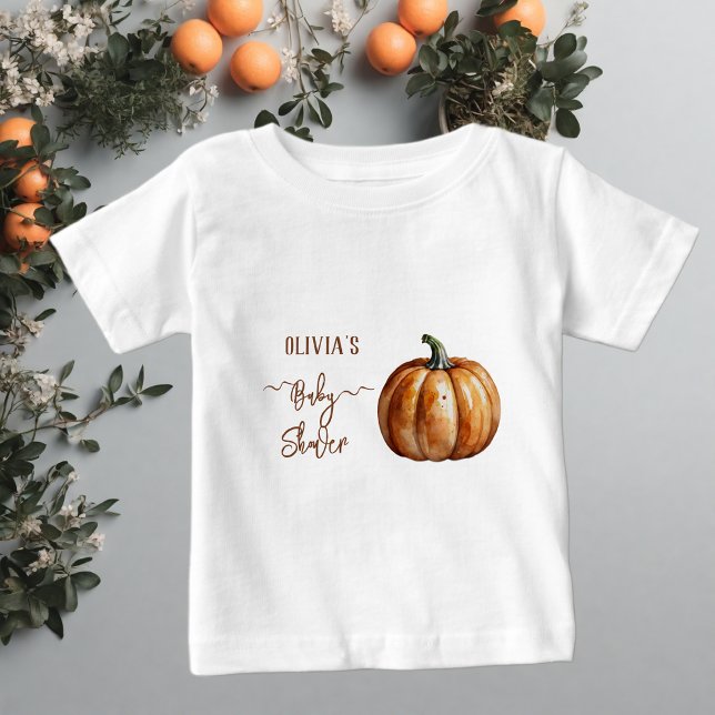 T-shirt Pour Bébé Fête Prénatale Bébé Petite Citrouille d'Automne (Créateur téléchargé)