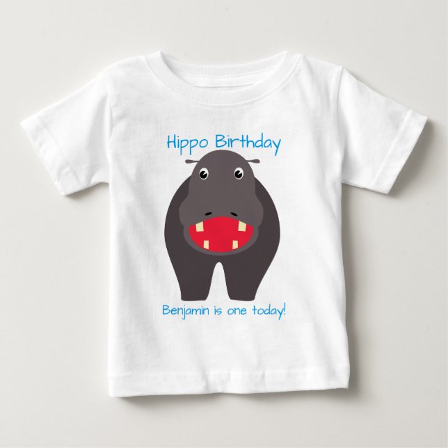 T-shirt Pour Bébé Fêtez un anniversaire hippo ! (Devant)
