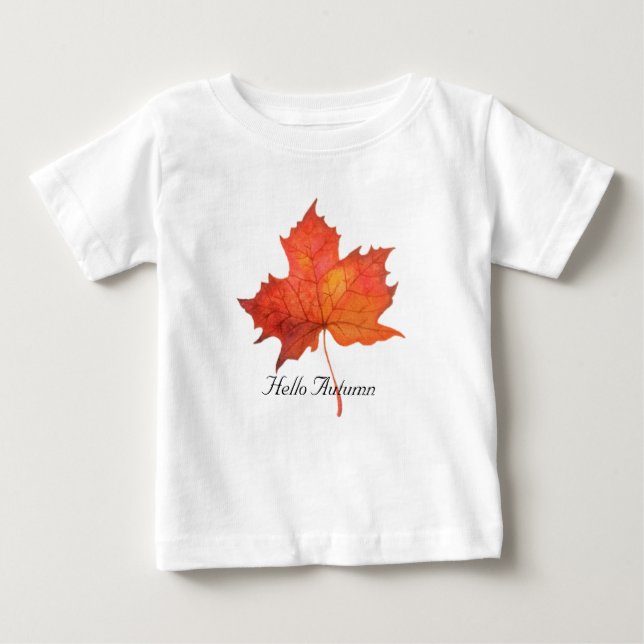 T-shirt Pour Bébé Feuille d'érable aquarelle (Devant)