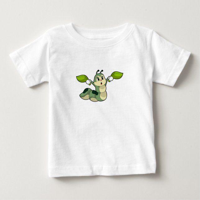 T-shirt Pour Bébé Feuilles Caterpillar (Devant)