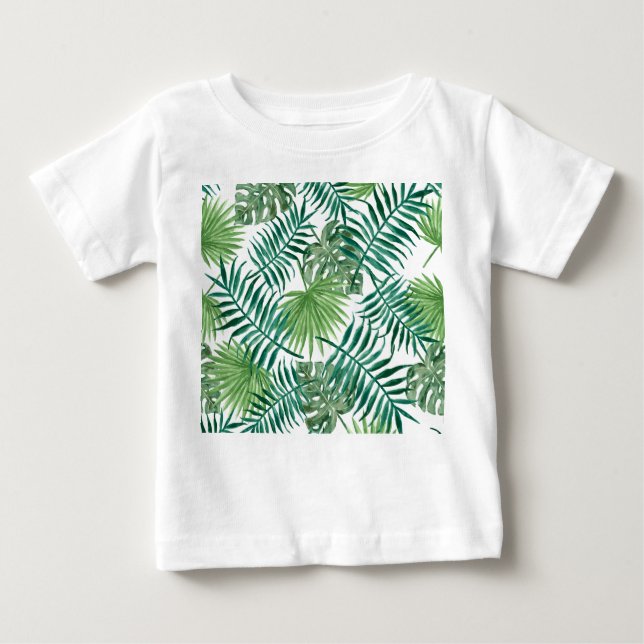 T-shirt Pour Bébé Feuilles de la jungle tropicale (Devant)