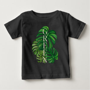 T-shirt Pour Bébé Feuilles de Monstera Vertes