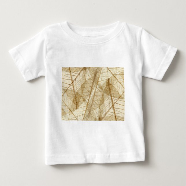 T-shirt Pour Bébé Feuilles en dentelle beige crème pâle (Devant)