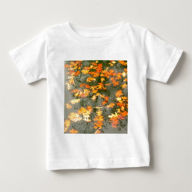 T-shirt Pour Bébé feuilles tombés sous la pluie (Devant)
