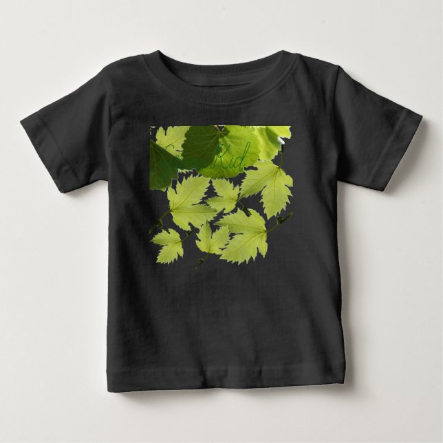 T-shirt Pour Bébé Feuilles verts de vigne (Devant)