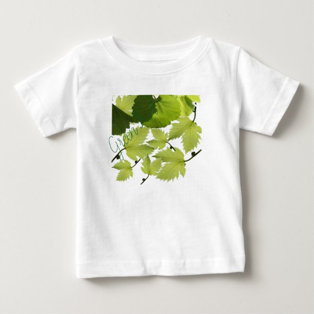 T-shirt Pour Bébé Feuilles verts de vigne (Devant)