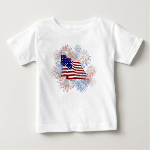 T-shirt Pour Bébé Feux d'artifice de drapeau américain de KRW