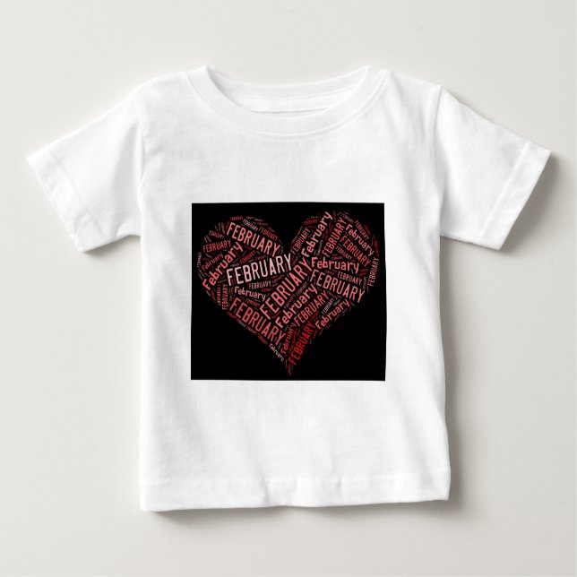T-shirt Pour Bébé Février Coeur (Devant)