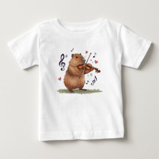T-shirt Pour Bébé fiddler capybara (Devant)