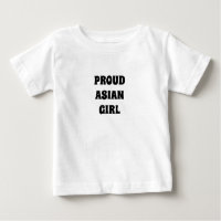 Fier asiatique fille, noir blanc bébé T-shirt