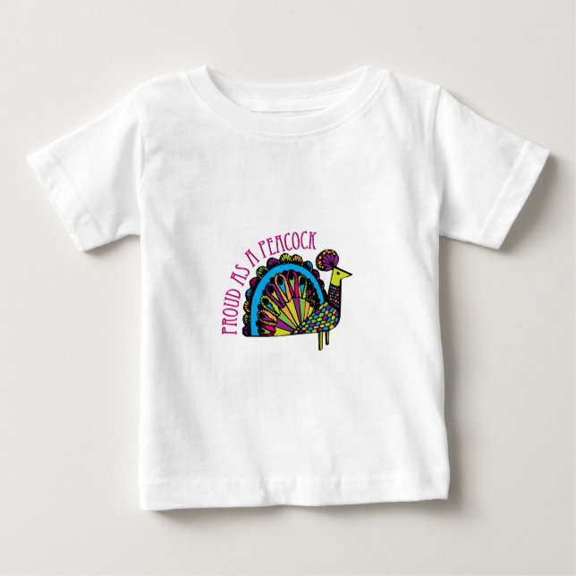 T-shirt Pour Bébé Fier comme paon (Devant)