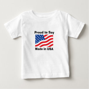 T-shirt Pour Bébé "Fier de dire, fait aux Etats-Unis" Children'sTees