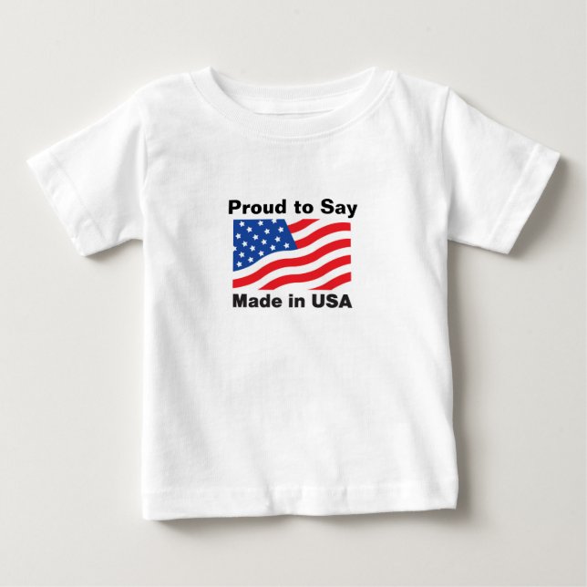 T-shirt Pour Bébé "Fier de dire, fait aux Etats-Unis" Children'sTees (Devant)
