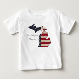 T-shirt Pour Bébé Fier D'Être Du Michigan Patriotique