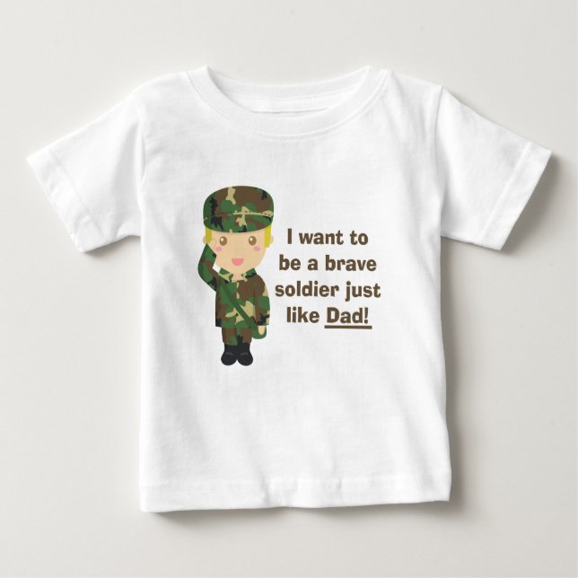 T-shirt Pour Bébé Fier fils d'un père militaire ou militaire (Devant)