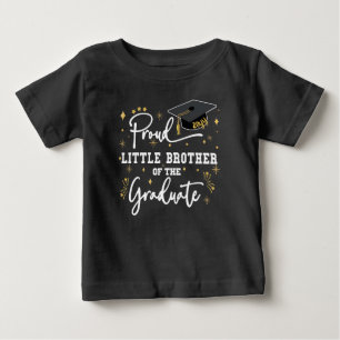 T-shirt Pour Bébé Fier Petit Frère Du Diplômé   Black