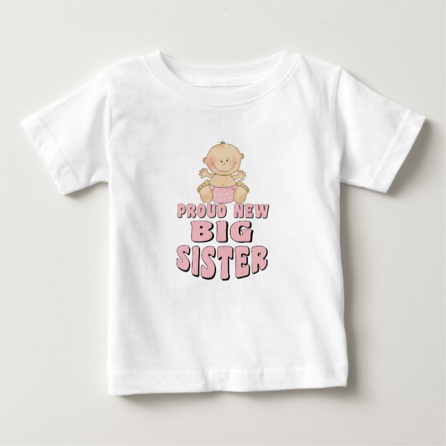 T-shirt Pour Bébé Fière nouvelle grande soeur fille (Devant)