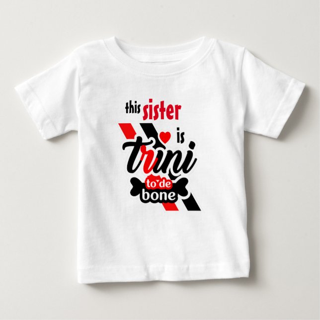 T-shirt Pour Bébé Fierté de la petite sœur trinidadienne (Devant)