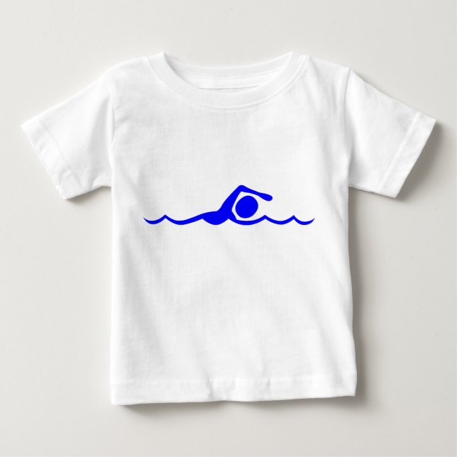 T-shirt Pour Bébé Figure de natation - bleu (Devant)