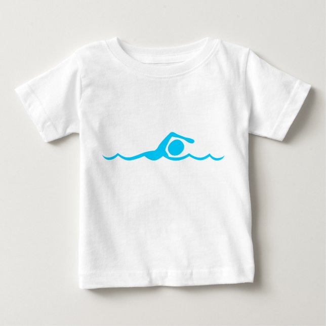 T-shirt Pour Bébé Figure de natation - bleu ciel (Devant)