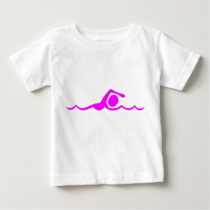 T-shirt Pour Bébé Figure de natation - Magenta