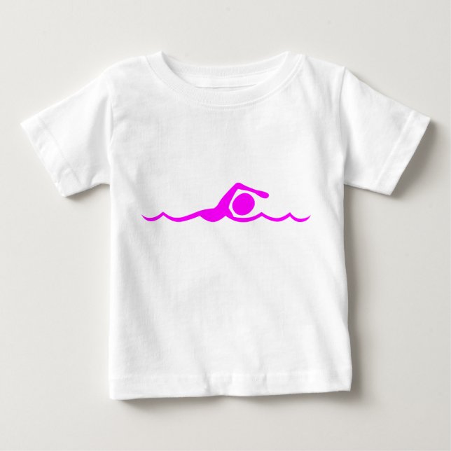 T-shirt Pour Bébé Figure de natation - Magenta (Devant)