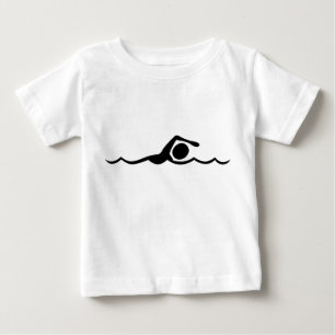 T-shirt Pour Bébé Figure de natation - Noir