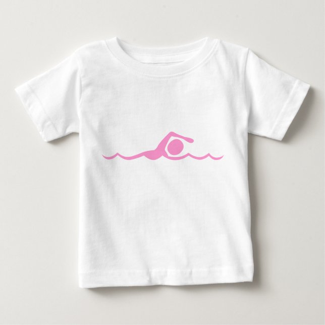 T-shirt Pour Bébé Figure de natation - rose (Devant)