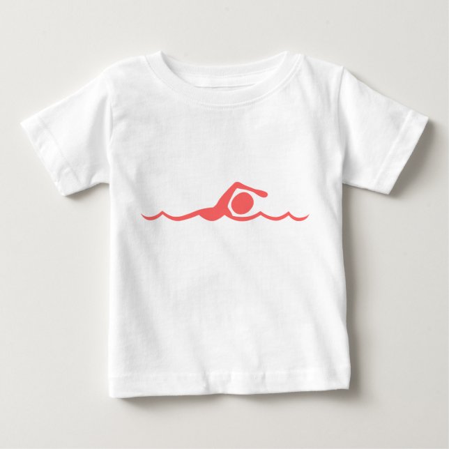 T-shirt Pour Bébé Figure de natation - rose tropicale (Devant)