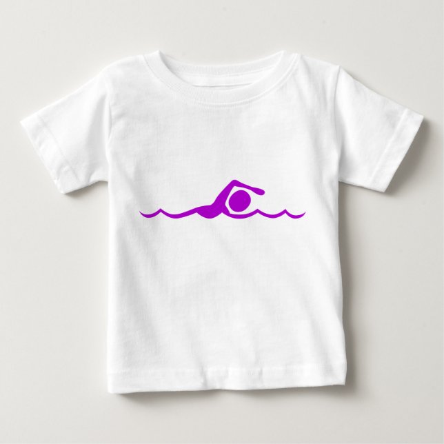 T-shirt Pour Bébé Figure de natation - violet (Devant)