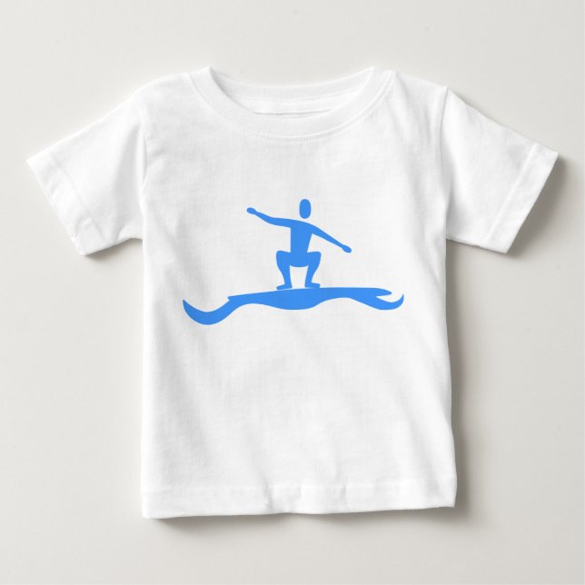 T-shirt Pour Bébé Figure de surf - Bleu bébé (Devant)