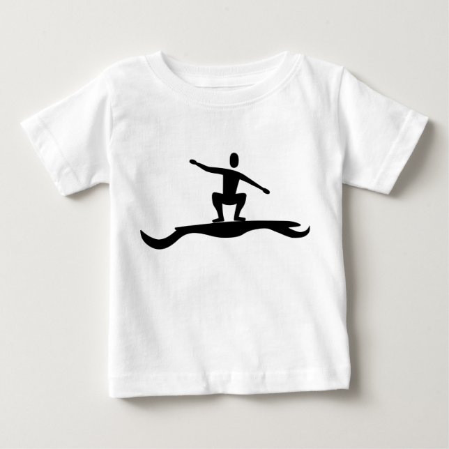 T-shirt Pour Bébé Figure de surf - Noir (Devant)