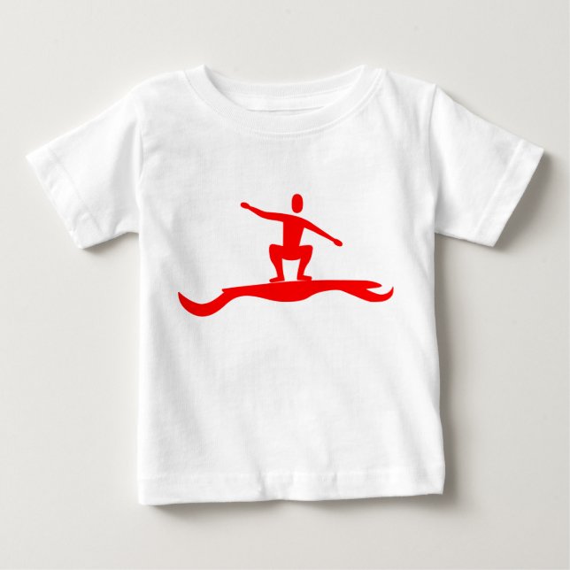 T-shirt Pour Bébé Figure de surf - Rouge (Devant)