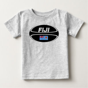 T-shirt Pour Bébé Fiji Flag Rugby Ball Infant Bodysuit