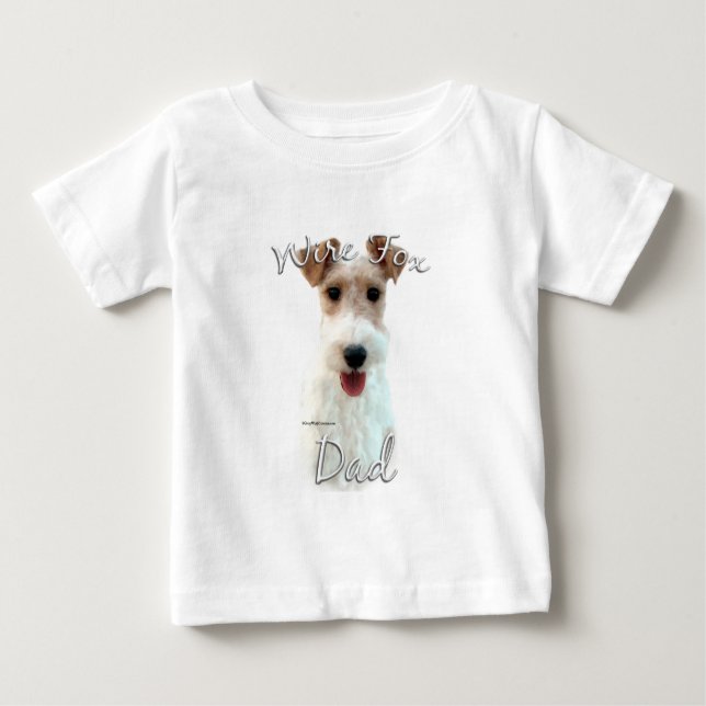 T-shirt Pour Bébé Fil Fox Terrier Papa 2 (Devant)