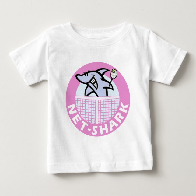 T-shirt Pour Bébé filet-requin-rose (Devant)