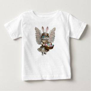 T-shirt Pour Bébé Fille ange lapin de Pâques Steampunk