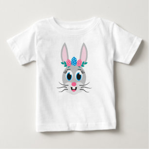 T-shirt Pour Bébé Fille au visage de lapin-32885