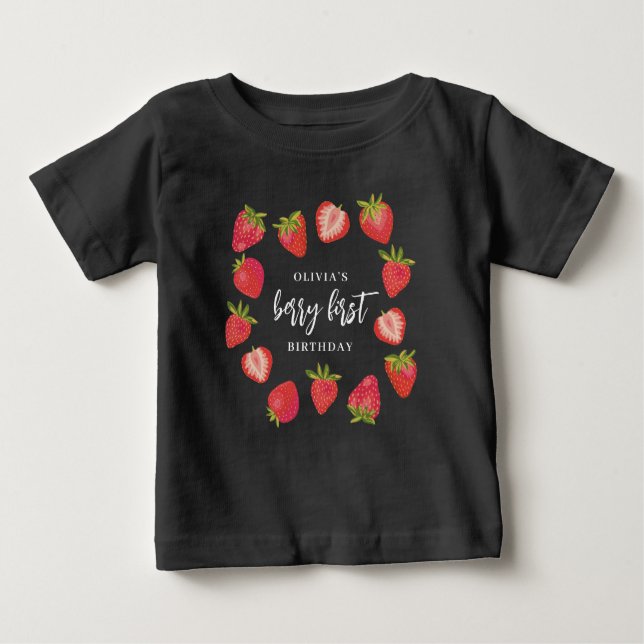 T-shirt Pour Bébé Fille Berry premier été fraise 1er anniversaire (Devant)