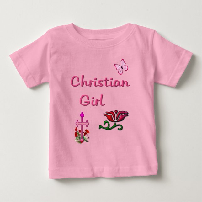 T-shirt Pour Bébé Fille chrétienne  (Devant)