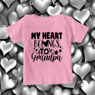 T-shirt Pour Bébé fille coeur grand-père mot art Baby