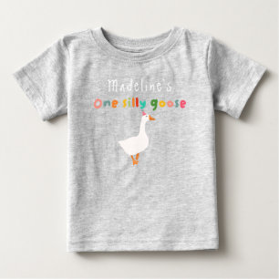 T-shirt Pour Bébé Fille Coloré Mignonne Une Oie Idiote 1er Anniversa