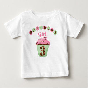 T-shirt Pour Bébé Fille d'anniversaire 3 ans
