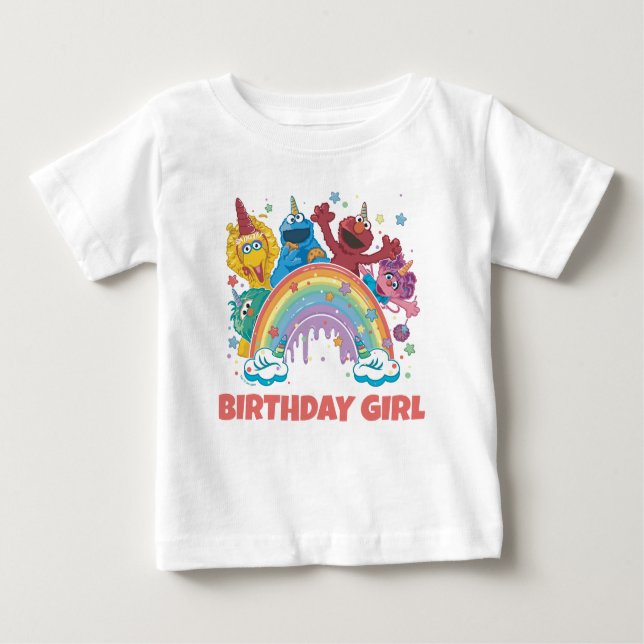 T-shirt Pour Bébé Fille d'anniversaire de Sesame Street (Devant)