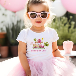 T-shirt Pour Bébé Fille d'anniversaire des animaux de ferme de la fe