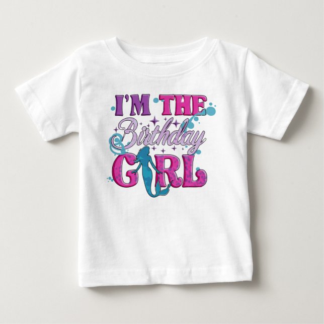 T-shirt Pour Bébé Fille d'anniversaire écriture moderne  (Devant)